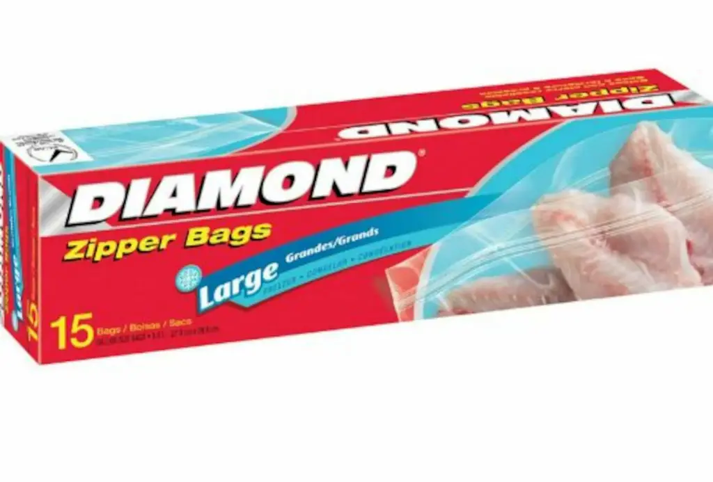 Diamond Zipper Large Freezer Bags 12/15Ct