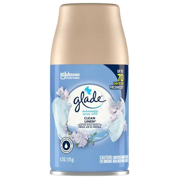 Glade Auto Spray Clean Linen Refill 6/6.2oz