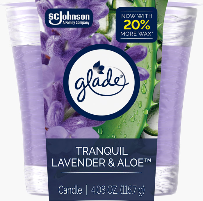 Glade Candle Tranquil Lavender Aloe 6/4.08oz