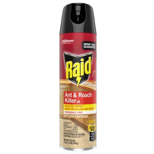 [1900-SJ-11717] Raid Ant & Roach Fragrance Free 12/17.5oz