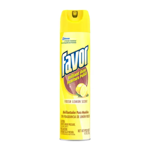 [1900-SJ-73617] Favor Furniture Polish Aerosol Lemon 6/9.7oz