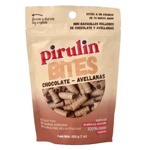 [1600-SG-10073] Pirulin Bites Chocolate Avellana 12 Pk 200Gr