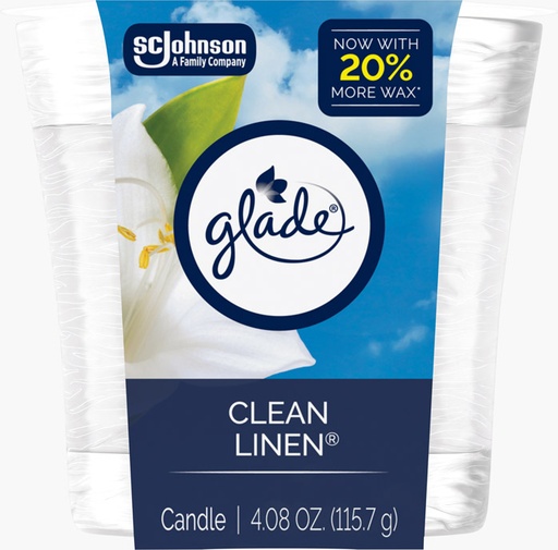 [1900-SJ-05502] Glade Candle Clean Linen 6/4.08oz
