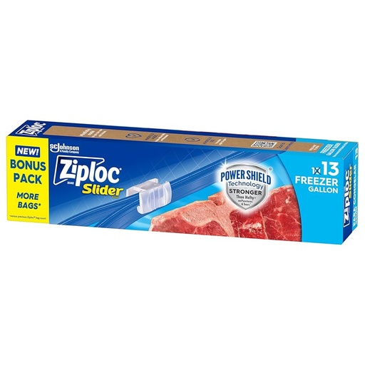 [1900-SJ-13522] Ziploc Sldr Freezer Gallon Bag 12/13ct
