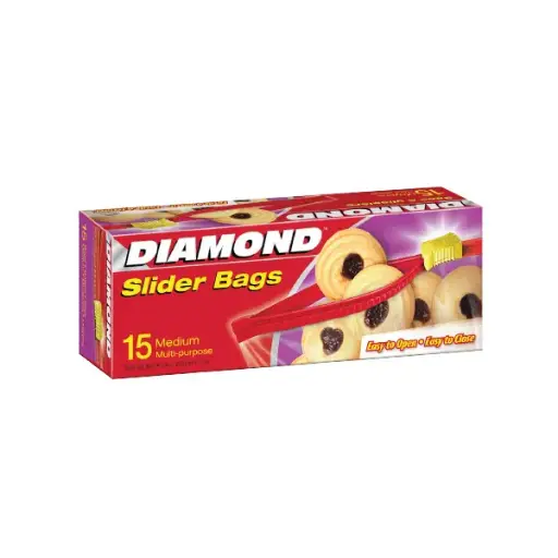 [1900-RD-03531] Diamond Slider Bags quart 12/15ct