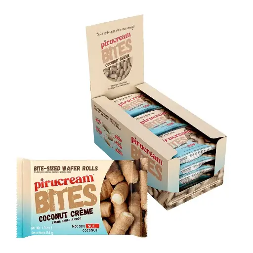 [1600-SG-00809] Pirulin Flow Pack Bites Crema De Coco Unit 12pk/1.09oz 